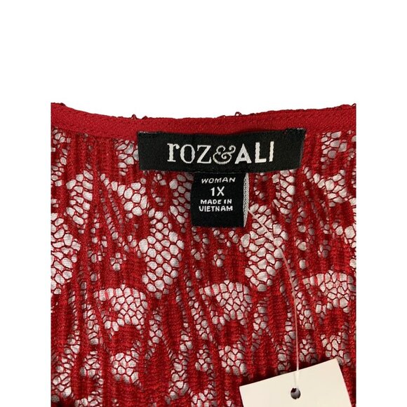 Roz & Ali Women's Burgundy Blouse - Picture 3 of 6